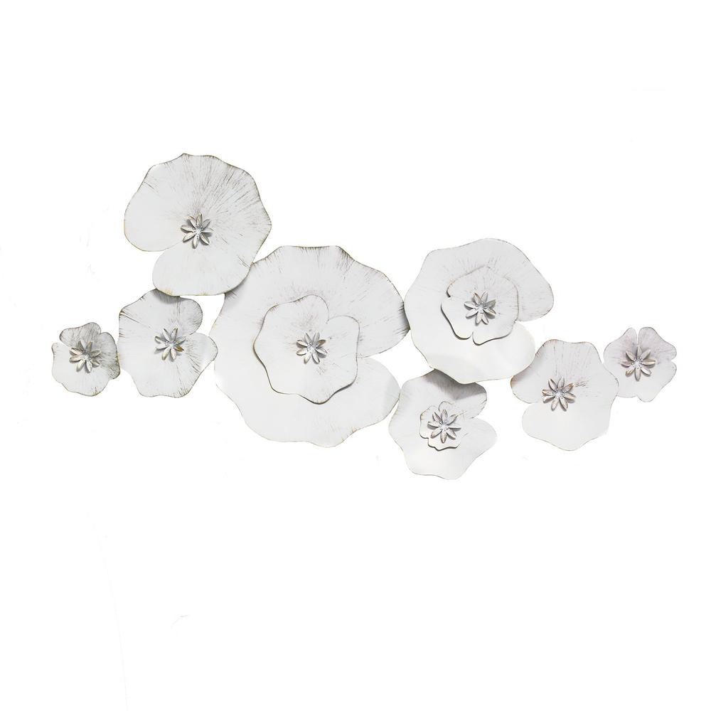 Angelic White Metal Lily Pad Wall Decor - 321293. Picture 1