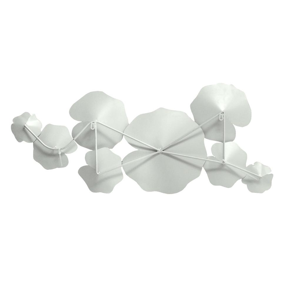 Angelic White Metal Lily Pad Wall Decor - 321293. Picture 4