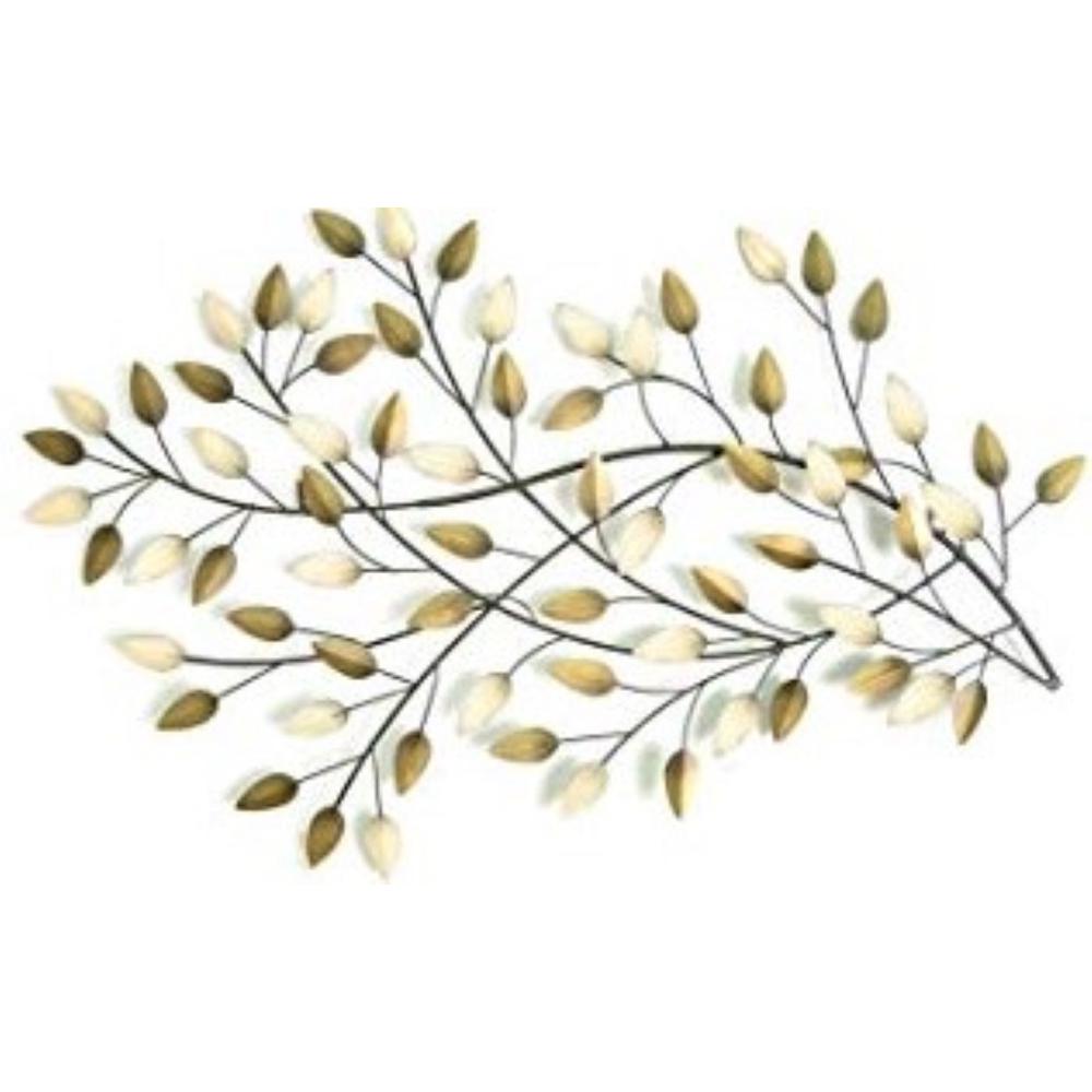 Brushed Gold Flowing Leaves Metal Wall Decor - 321348. Picture 5