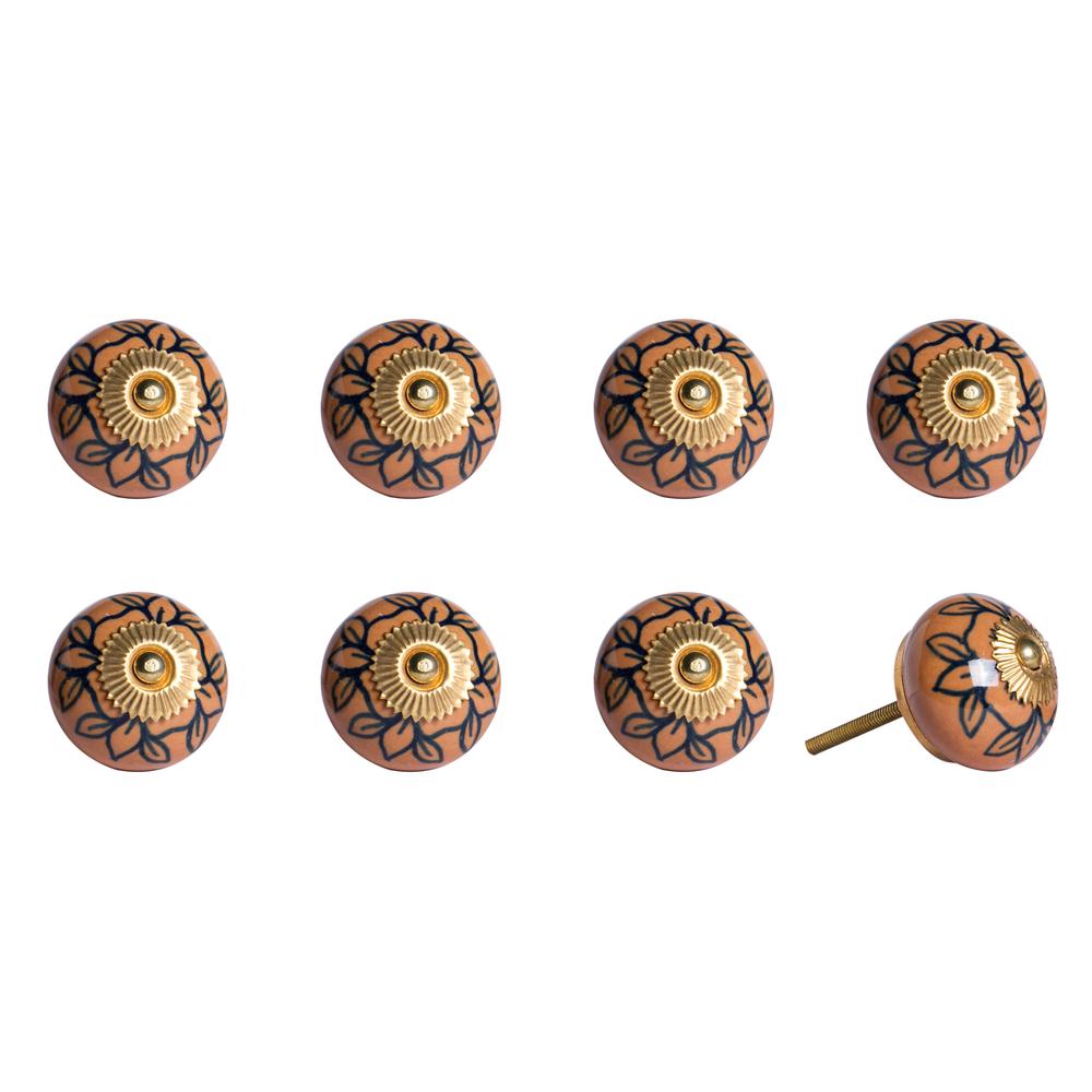 1.5" x 1.5" x 1.5" Orange Gold And Black  Knobs 8 Pack - 321648. Picture 3
