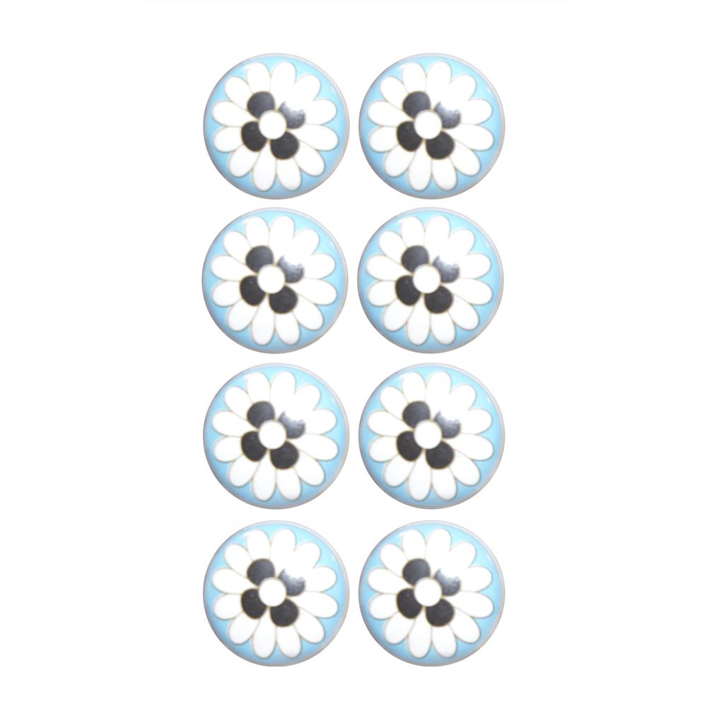 Charming Light Blue And Black Set of 8 Knobs - 321652. Picture 1