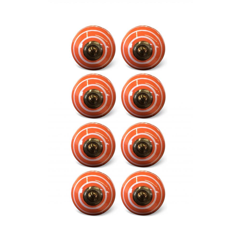 1.5" x 1.5" x 1.5" Bronze White And Orange  Knobs 8 Pack - 321657. Picture 1