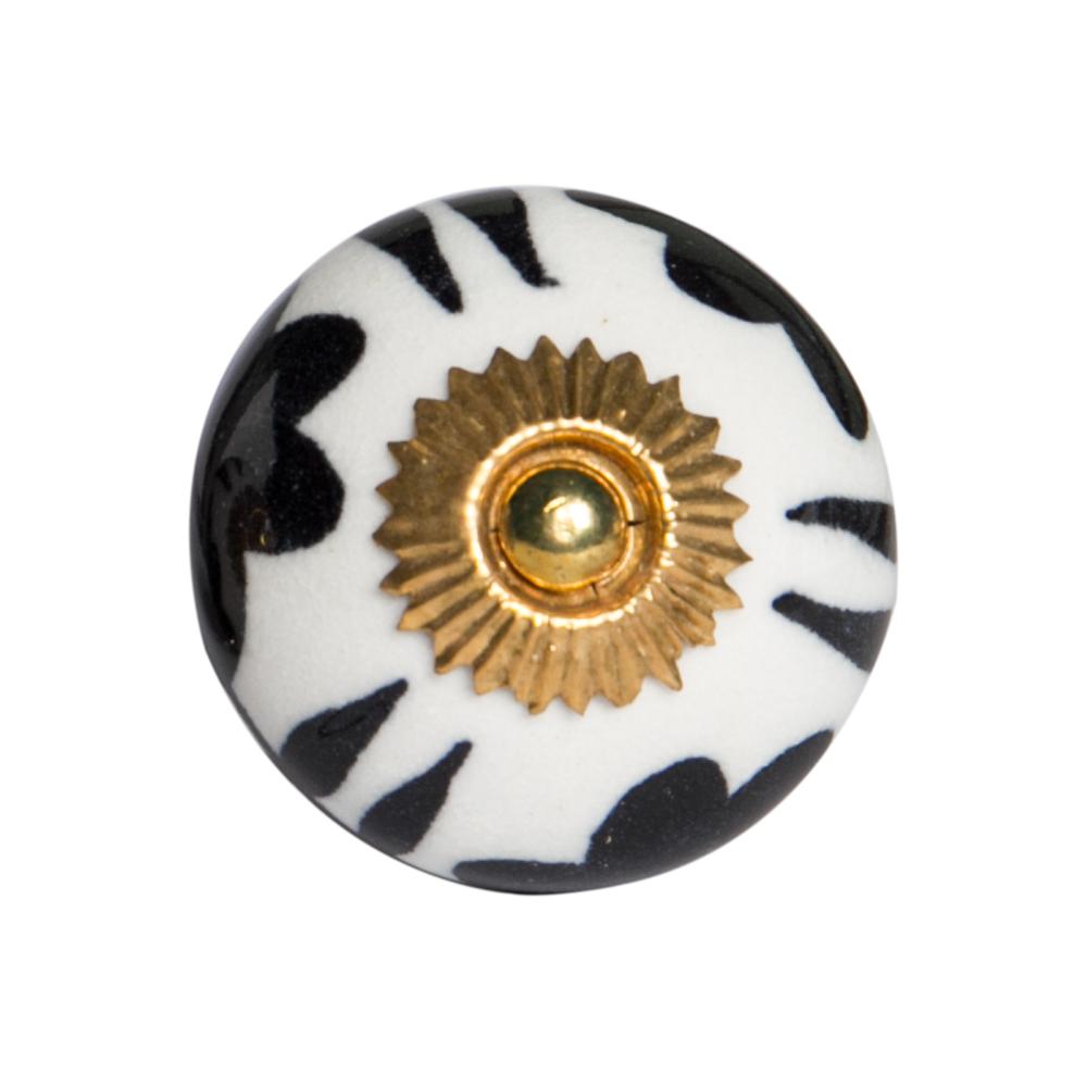 1.5" x 1.5" x 1.5" White Black and Yellow  Knobs 12 Pack - 321664. Picture 1