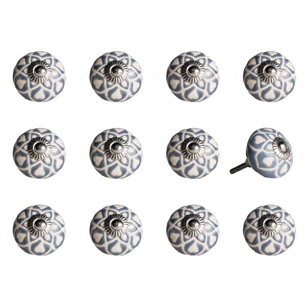 1.5" x 1.5" x 1.5" Blue Cream (Beige) with Silver  Knobs 12 Pack - 321700. Picture 1