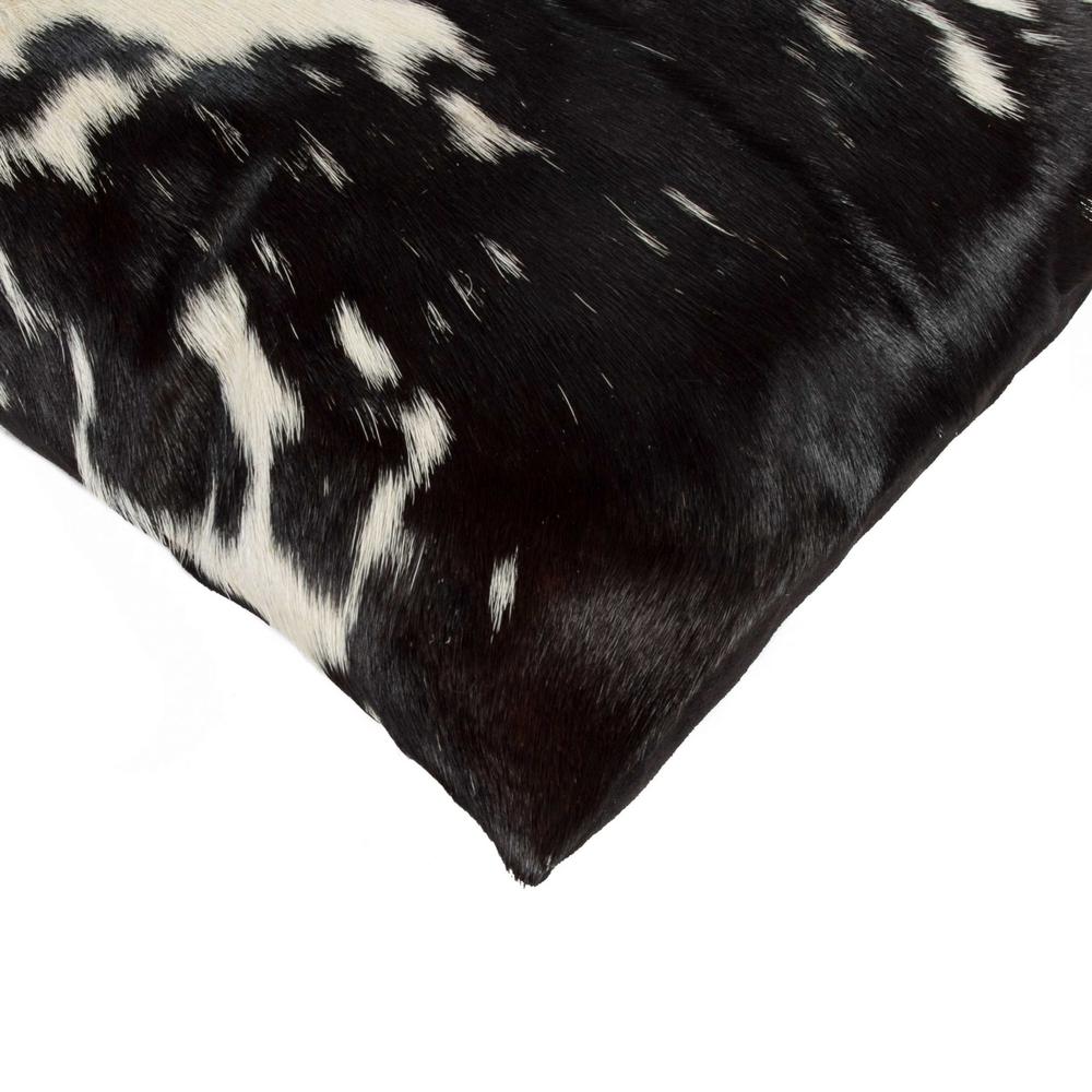 12" x 20" x 5" Black and White Torino Kobe Cowhide  Pillow - 328241. Picture 2