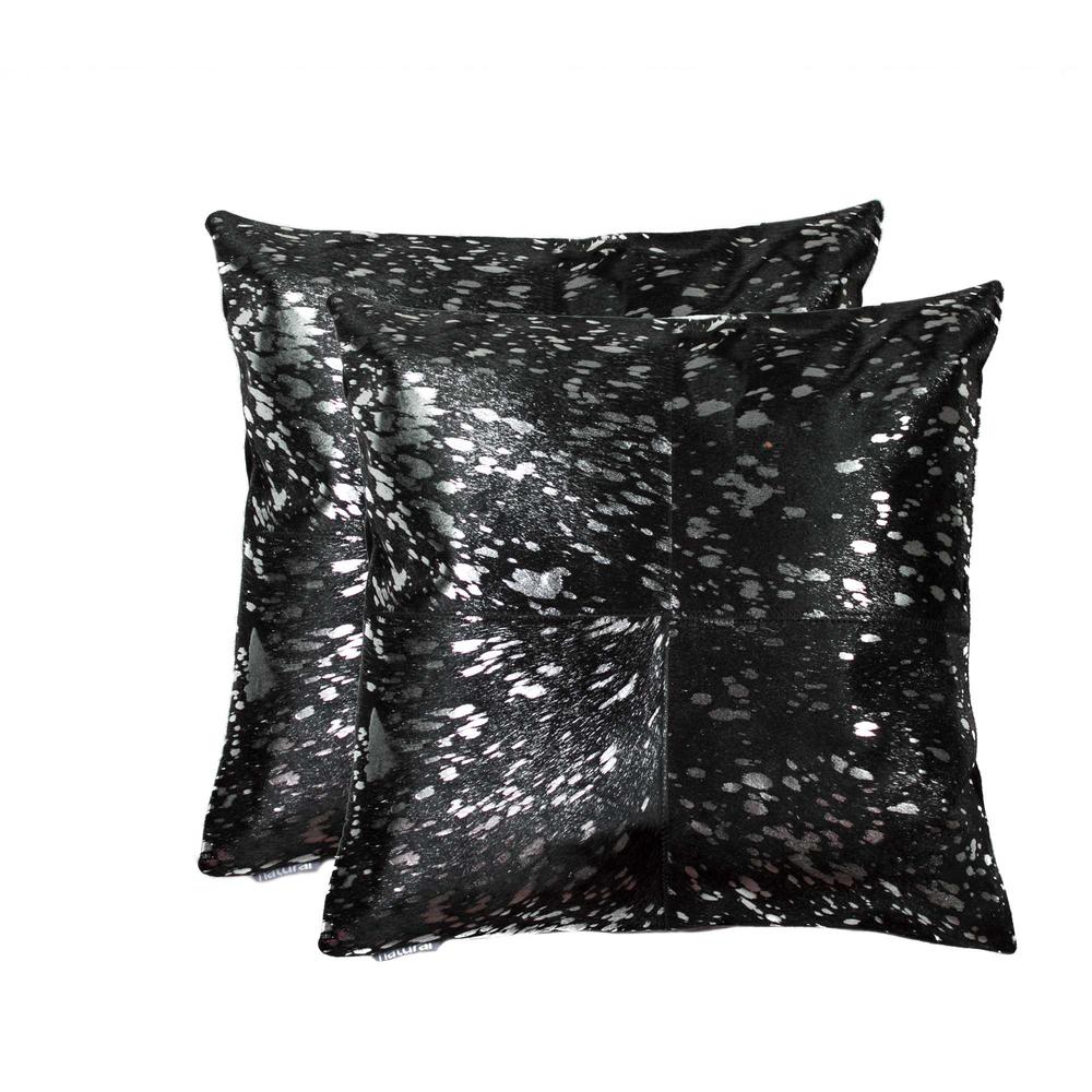 18" x 18" x 5" Silver And Black Torino Quattro  Pillow 2 Pack - 328294. Picture 1