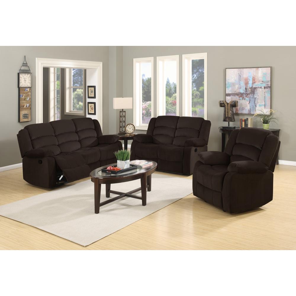 120" Contemporary Brown Fabric Sofa Set - 329366. Picture 1