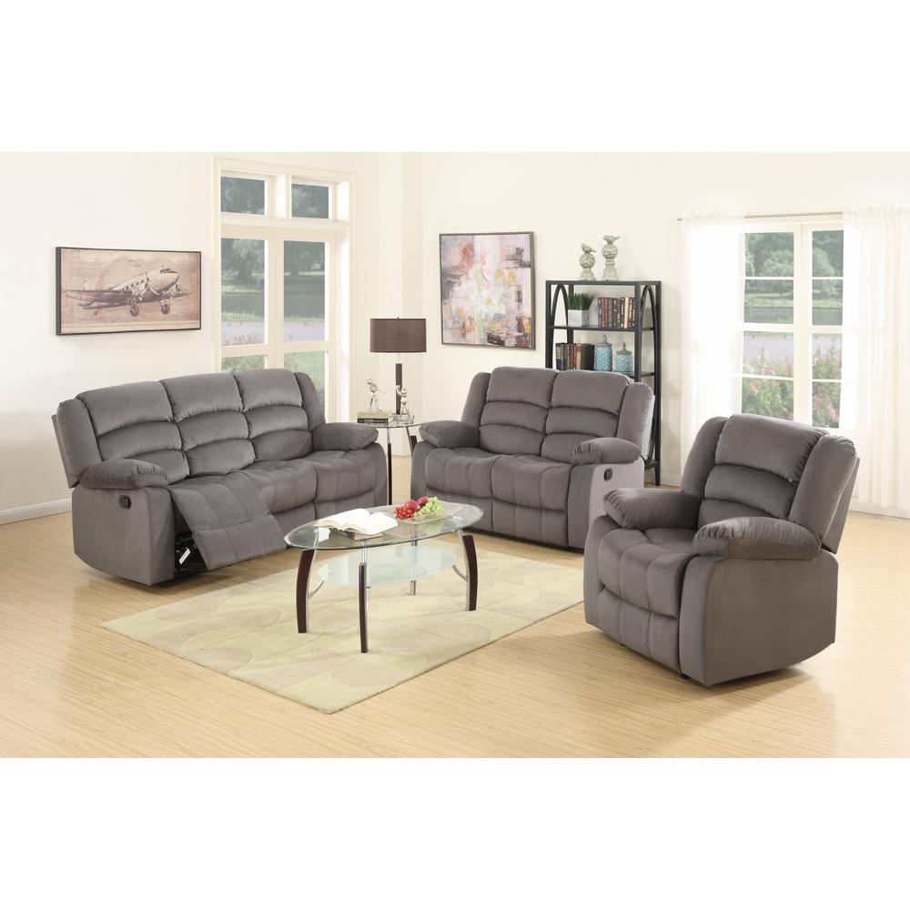 120" Contemporary Gray Fabric Sofa Set - 329374. Picture 1
