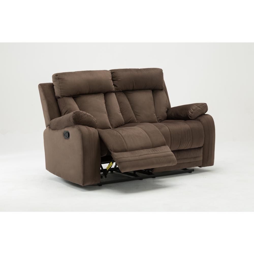 40" Modern Brown Fabric Loveseat - 329380. Picture 1