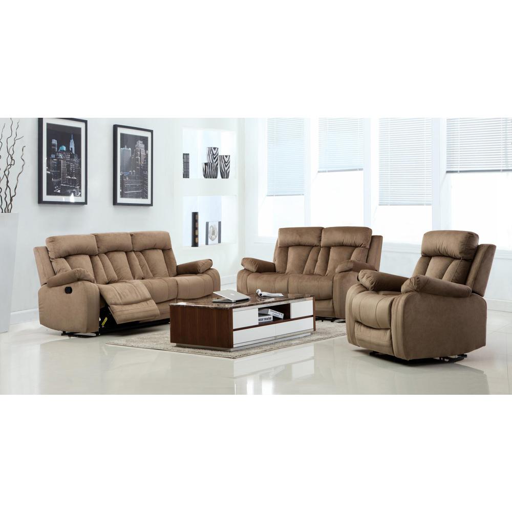 120" Modern Beige Fabric Sofa Set - 329382. Picture 1