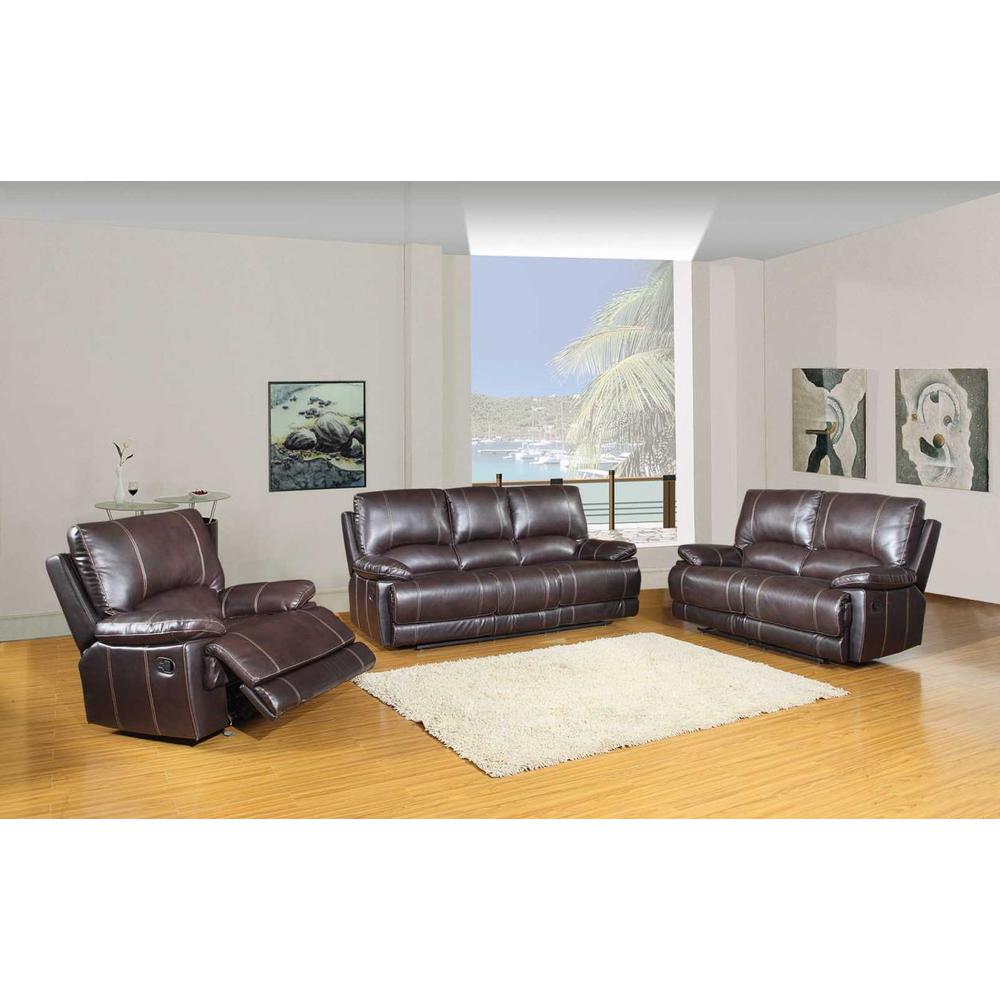 165" Stylish Brown Leather Couch Set - 329406. Picture 1