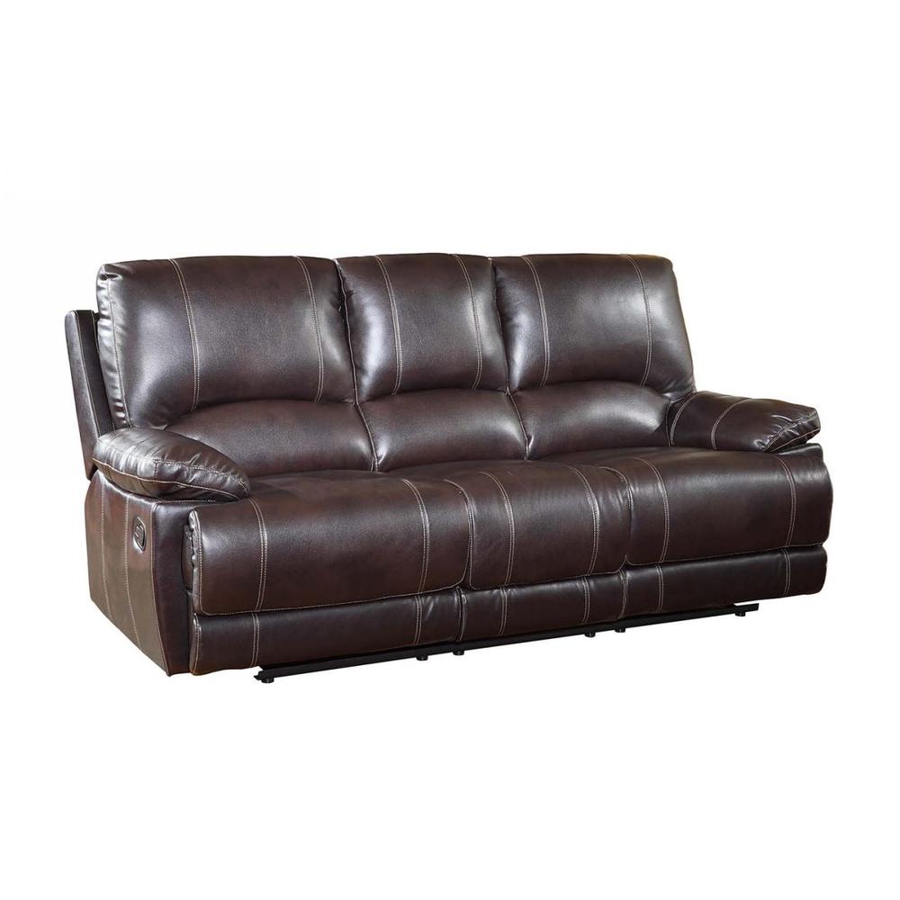 41" Stylish Brown Leather Sofa - 329407. Picture 1