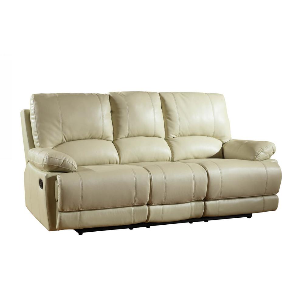 41" Stylish Beige Leather Sofa - 329412. Picture 1