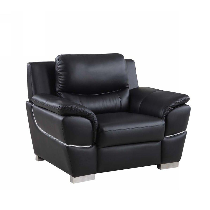 37" Black Chic Leather Recliner Chair - 329477. Picture 1