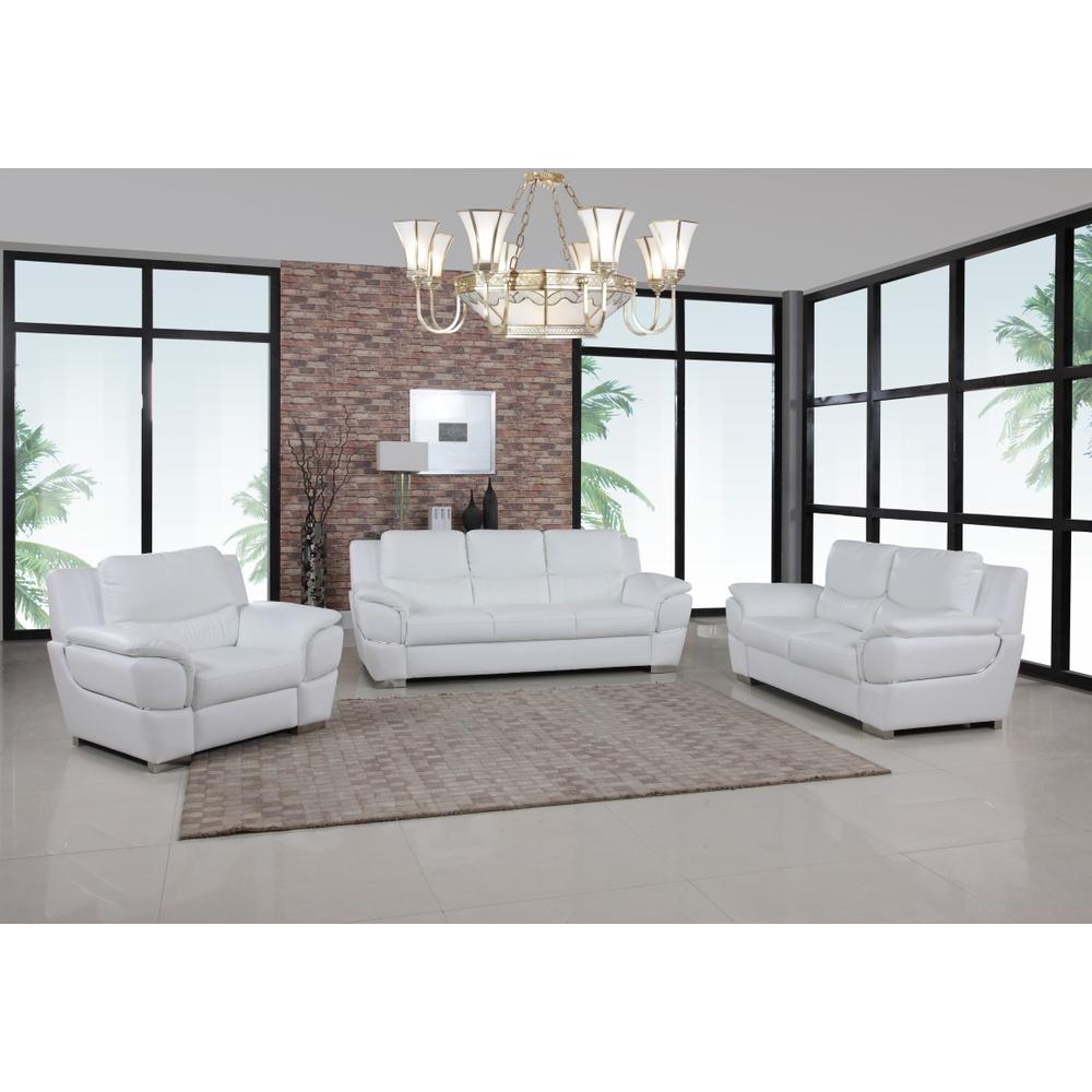 Chic White Leather Sofa Set - 329478. Picture 1