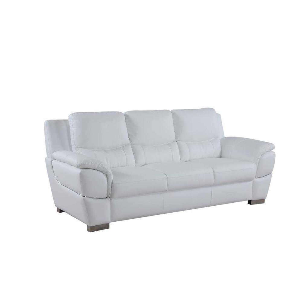 37" Chic White Leather Sofa - 329479. Picture 1