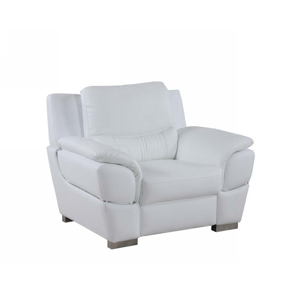 37" White Chic Leather Stationary Chair - 329481. Picture 1
