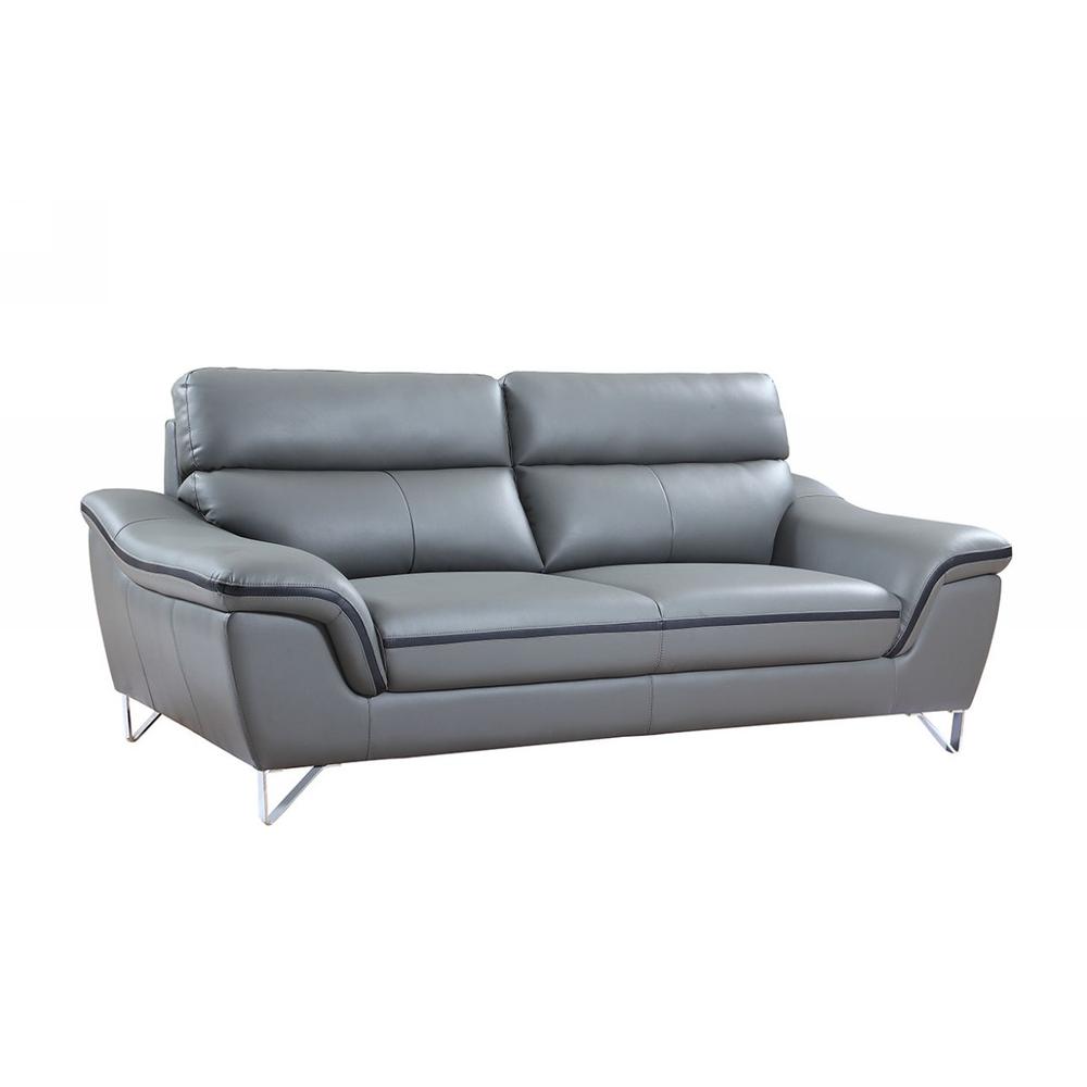 36" Charming Grey Leather Sofa - 329499. Picture 1