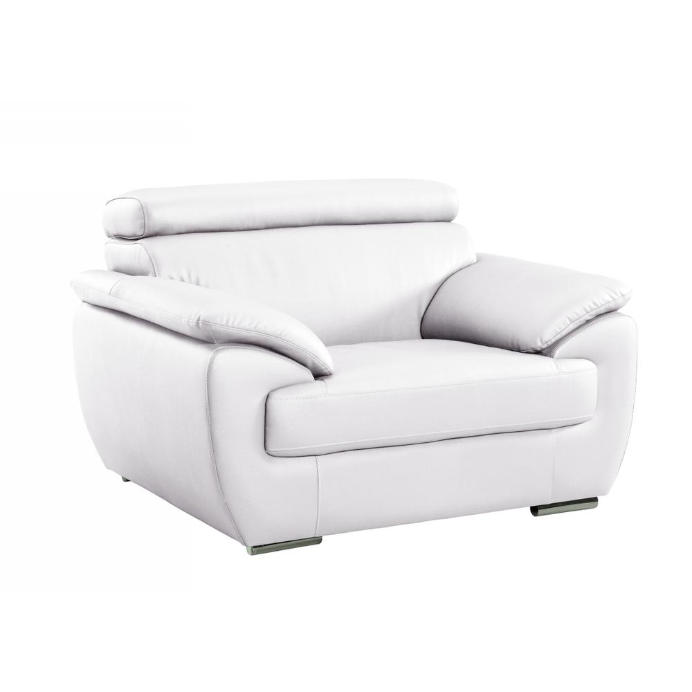 32" to 38" White Captivating Leather Chair - 329525. Picture 1