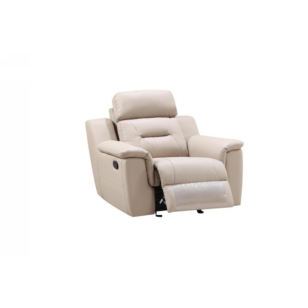 41" Beige Fascinating Leather Reclining Chair - 329542. Picture 1