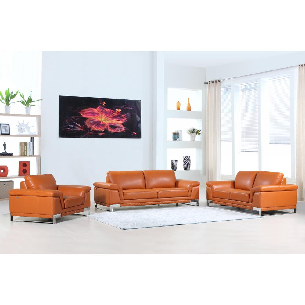 96" Lovely Camel Leather Sofa Set - 329608. Picture 1