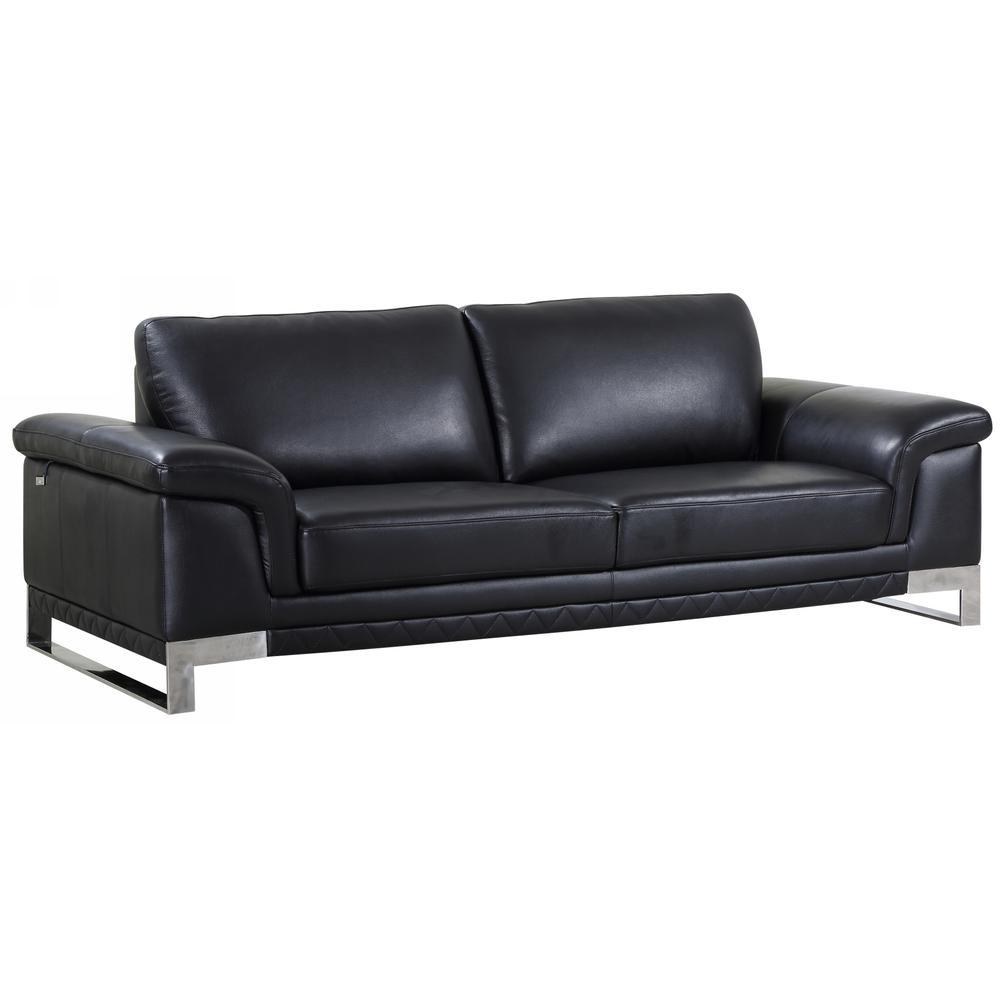 32" Lovely Black Leather Sofa - 329613. Picture 1