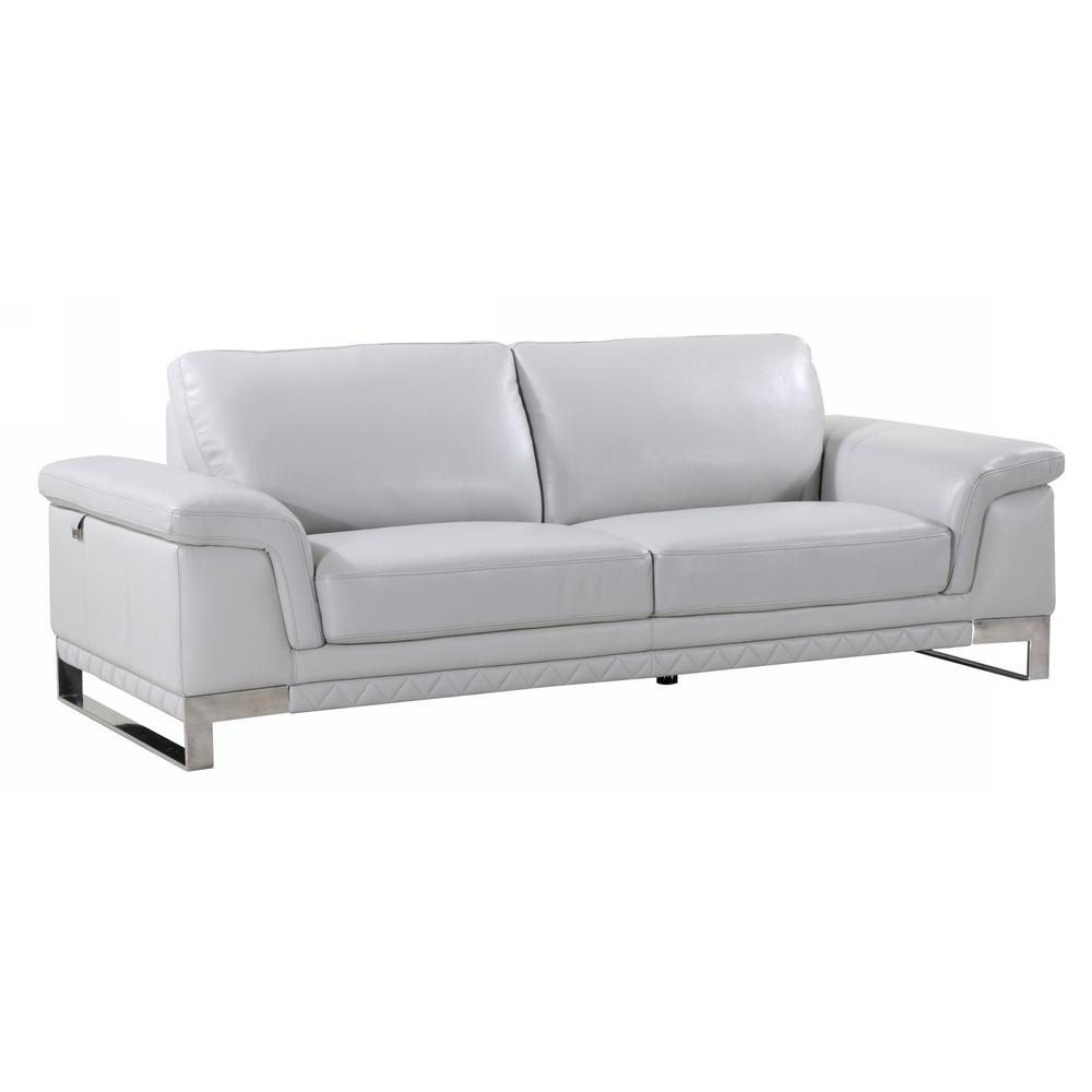 32" Lovely Light Grey Leather Sofa - 329617. Picture 1