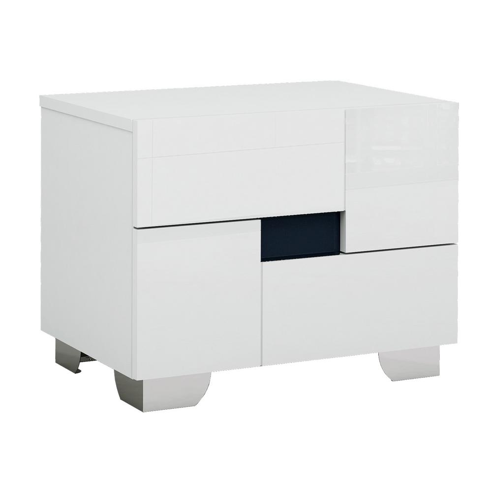 18" Superb White High Gloss Nightstand - 329639. Picture 1