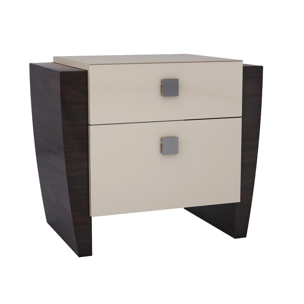 22" Refined Beige High Gloss Nightstand - 329657. Picture 1