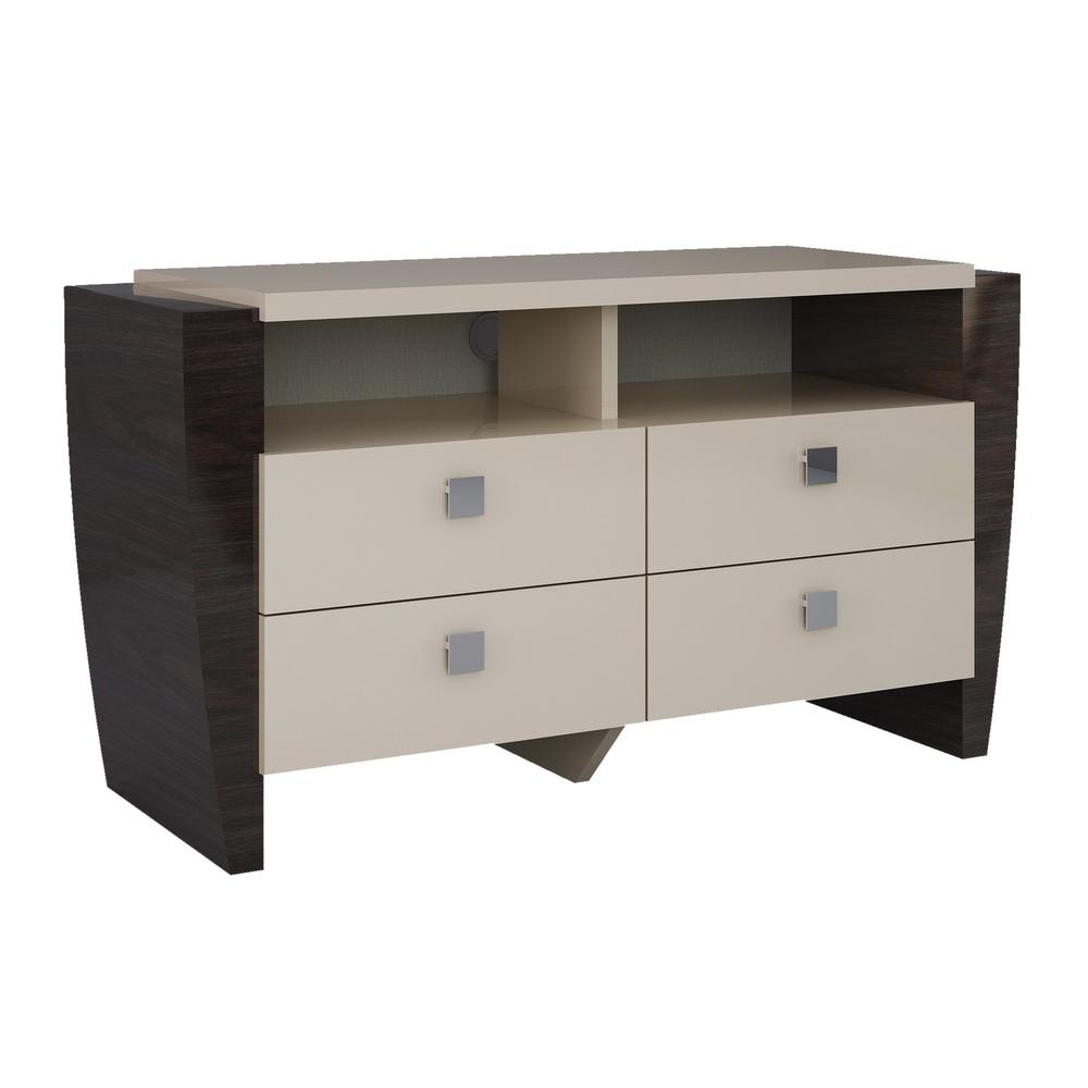 28" Refined Beige High Gloss TV Entertainment Unit - 329658. Picture 1