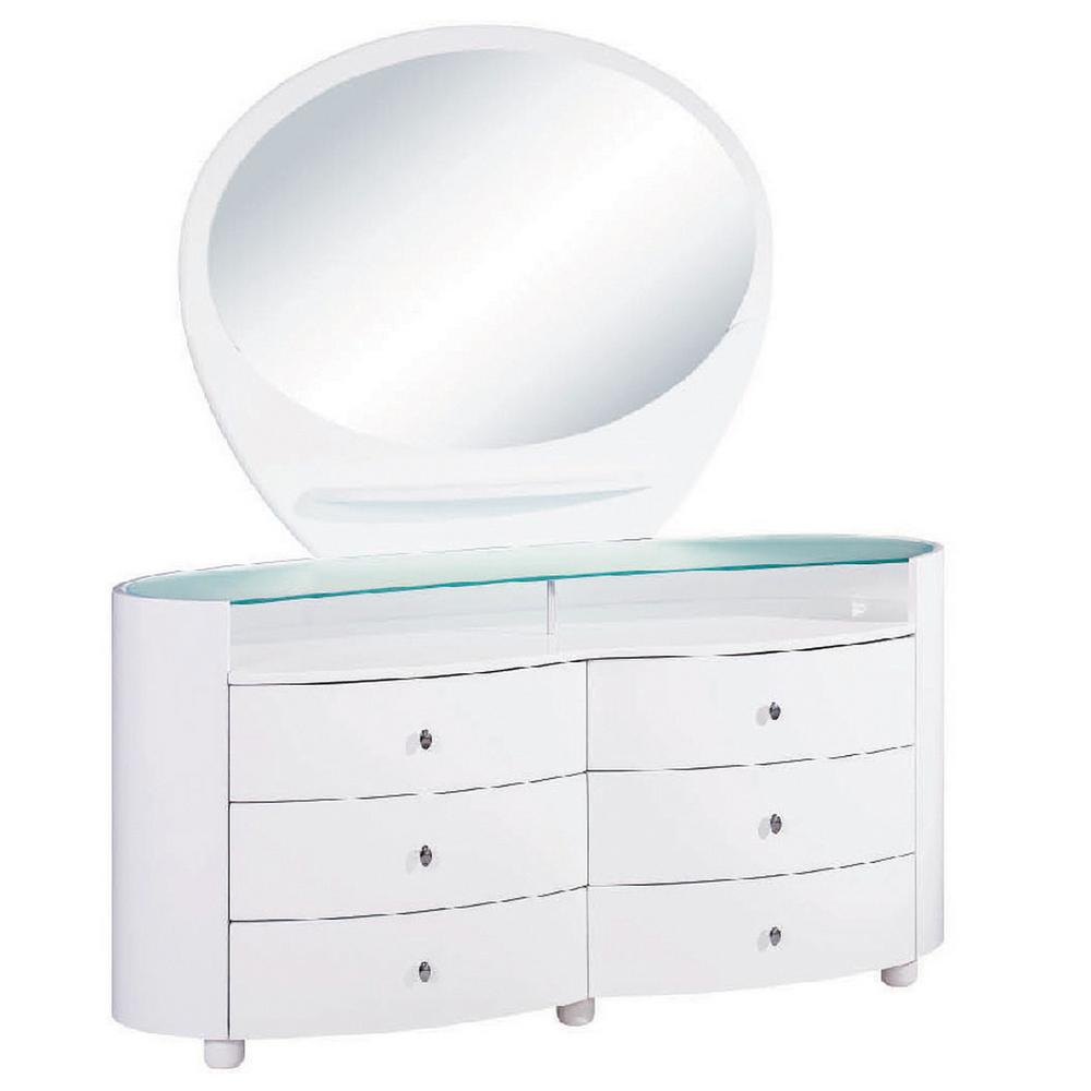 31" Sophisticated White High Gloss Dresser - 329664. Picture 1