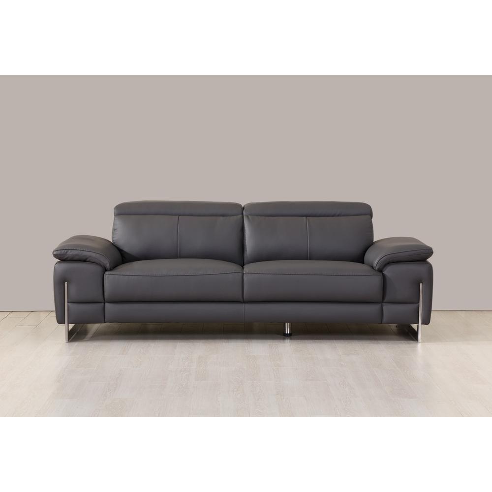 93" Tasteful Dark Grey Leather Sofa Set - 329677. Picture 3