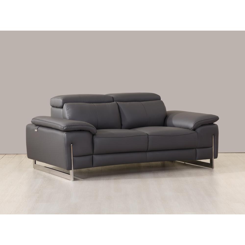 93" Tasteful Dark Grey Leather Sofa Set - 329677. Picture 4