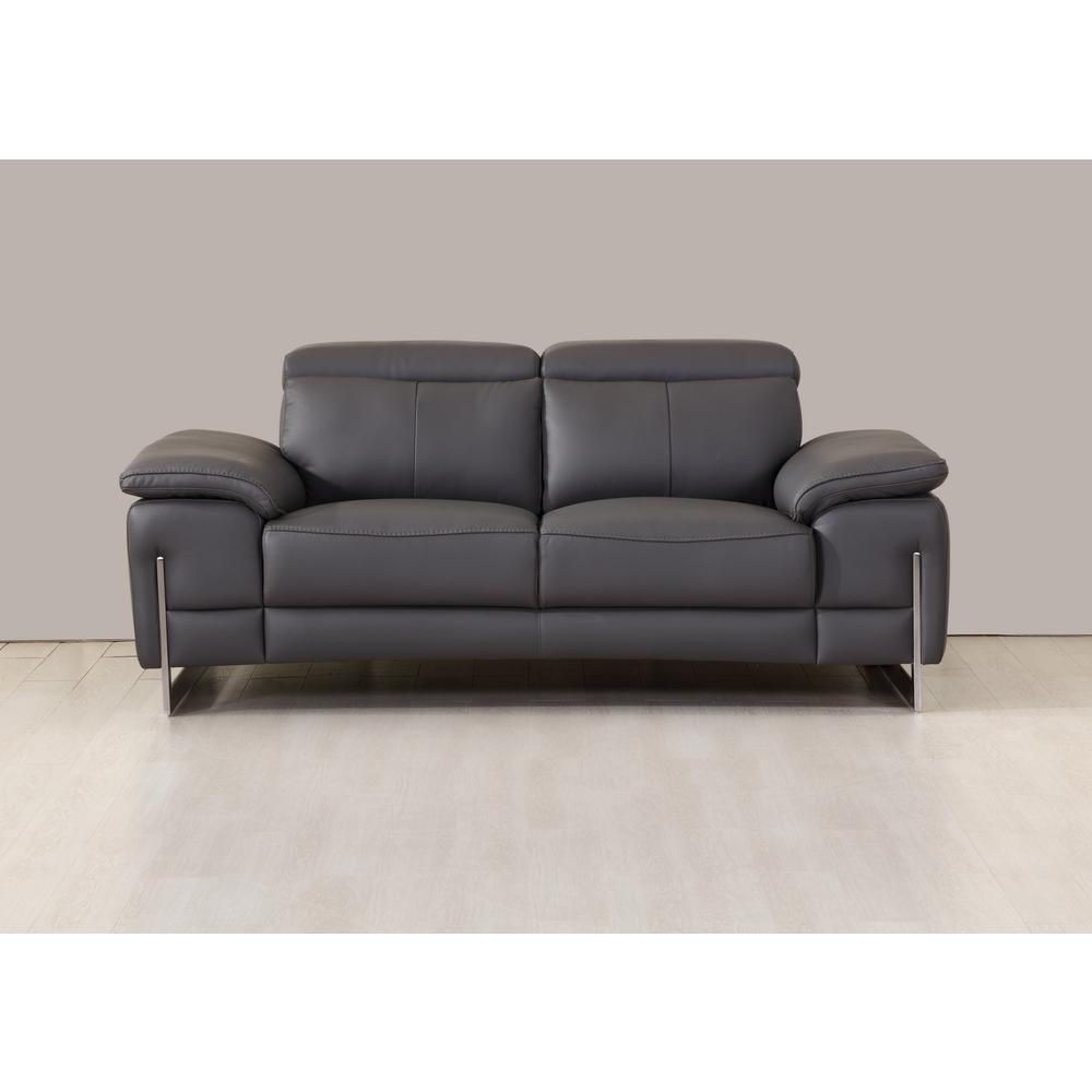 93" Tasteful Dark Grey Leather Sofa Set - 329677. Picture 5