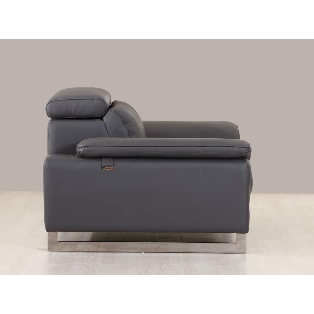 31" Dark Grey Tasteful Leather Chair - 329678. Picture 4