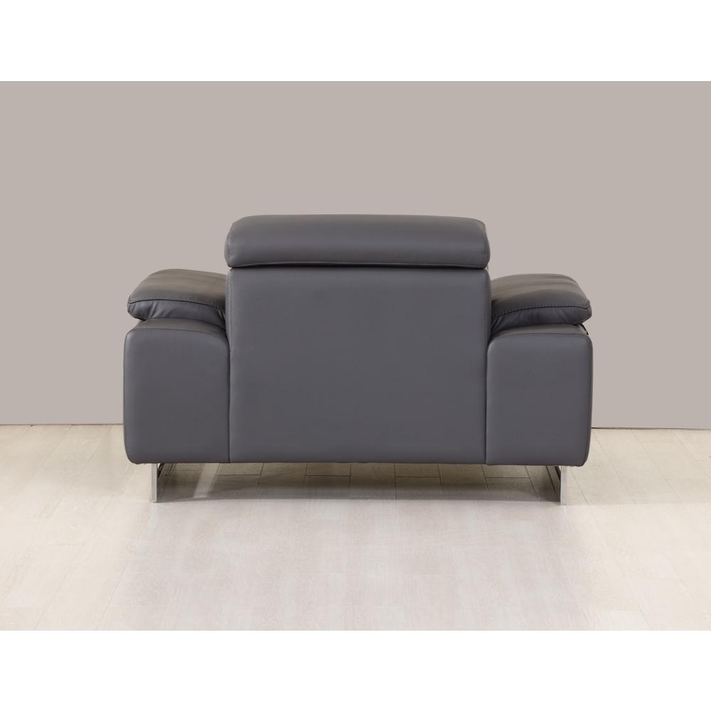 31" Dark Grey Tasteful Leather Chair - 329678. Picture 5