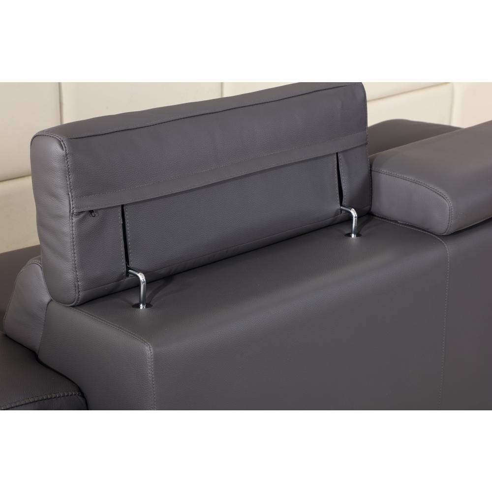 31" Dark Grey Tasteful Leather Chair - 329678. Picture 6