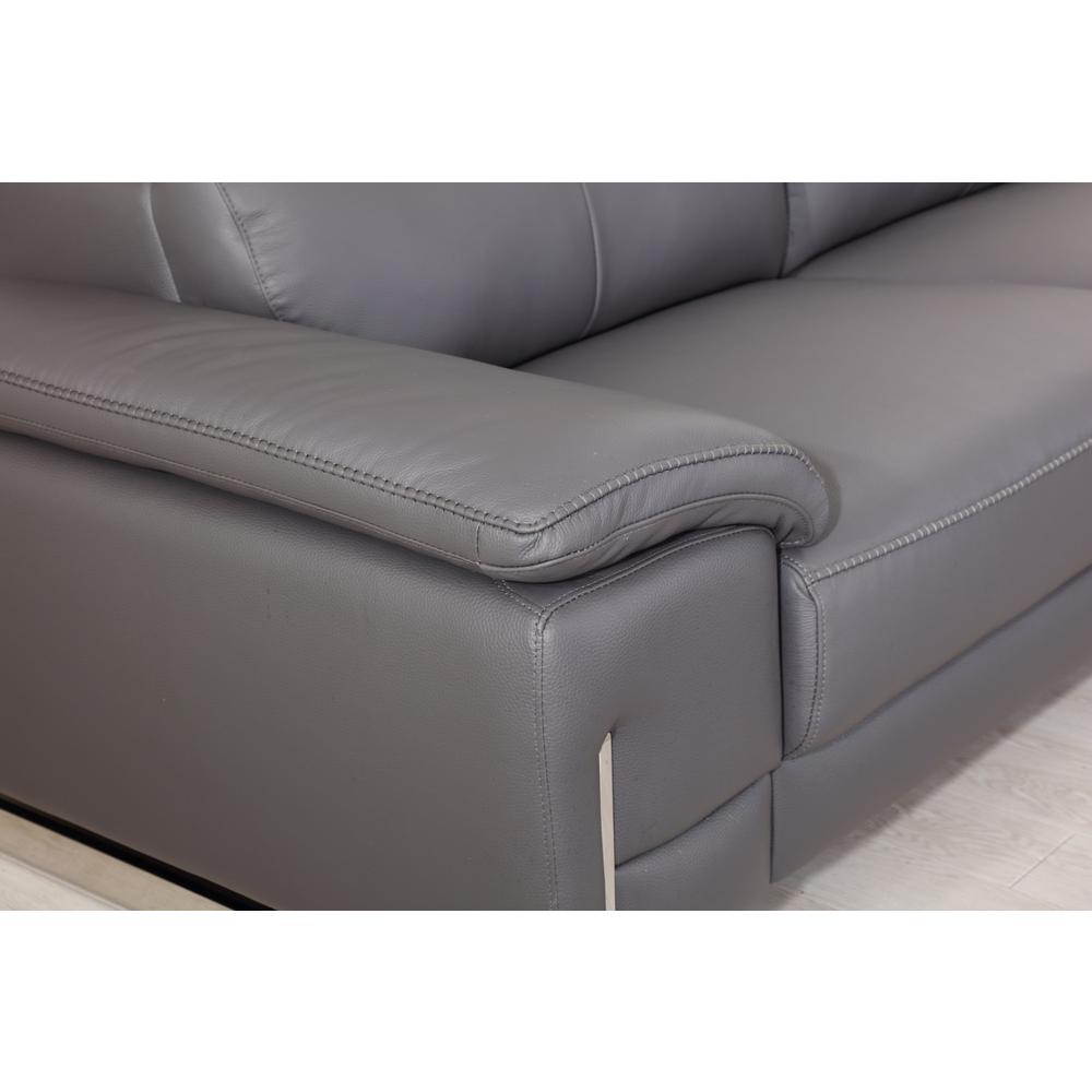 31" Tasteful Dark Grey Leather Sofa - 329680. Picture 6