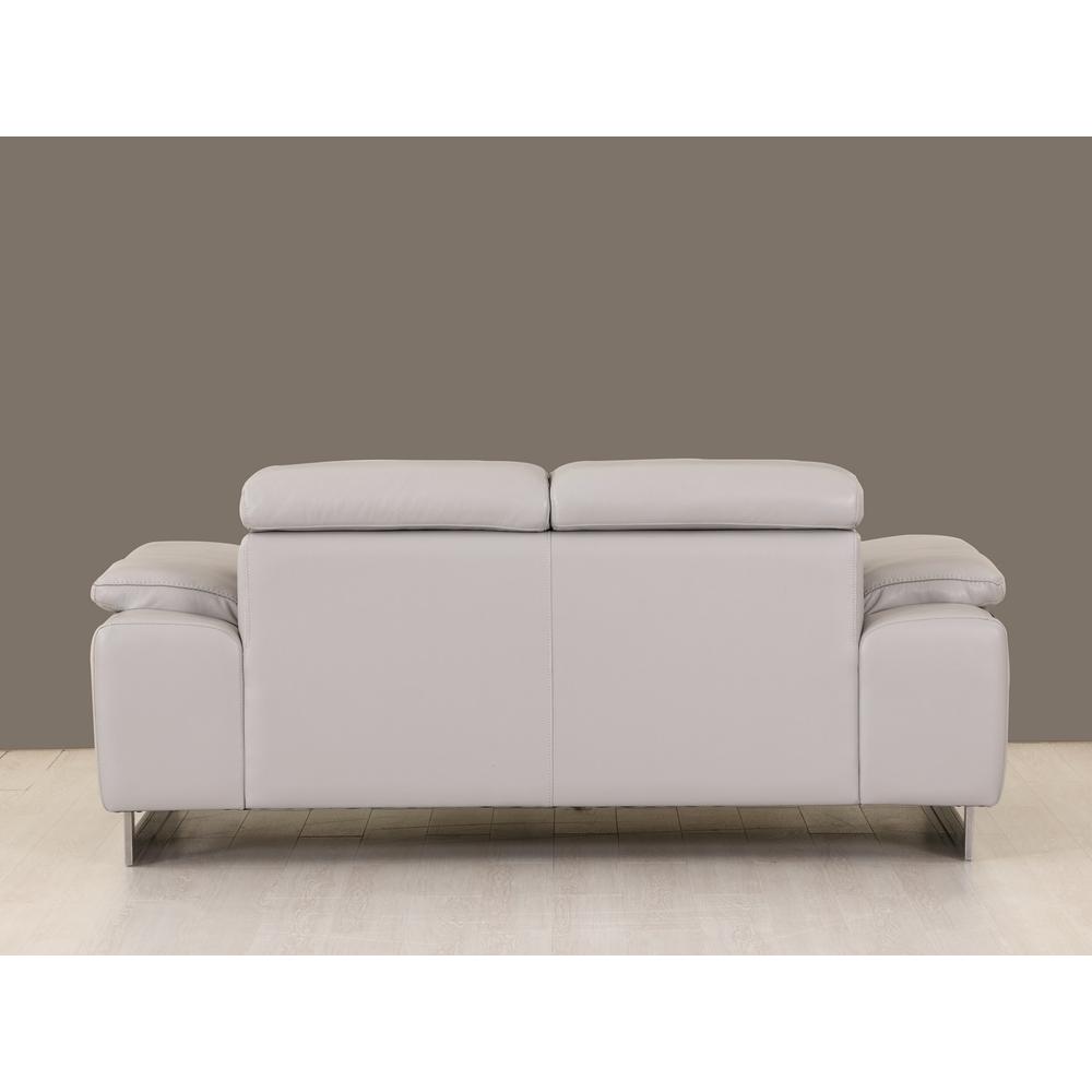 31" Tasteful Light Grey Leather Loveseat - 329683. Picture 4