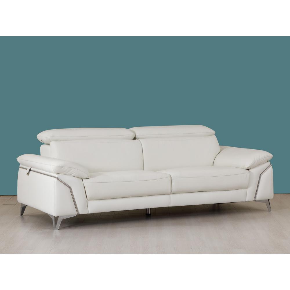 93" White Leather Sofa Set - 329685. Picture 3