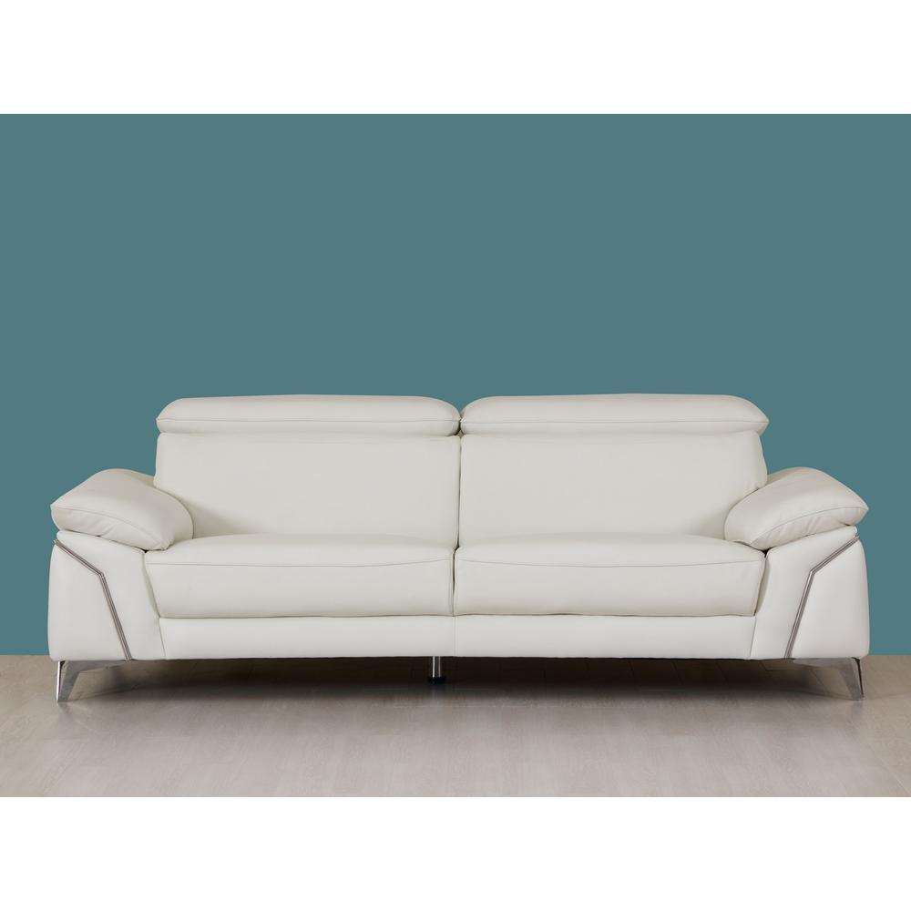 93" White Leather Sofa Set - 329685. Picture 4