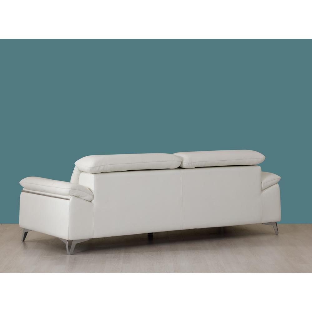 93" White Leather Sofa Set - 329685. Picture 5