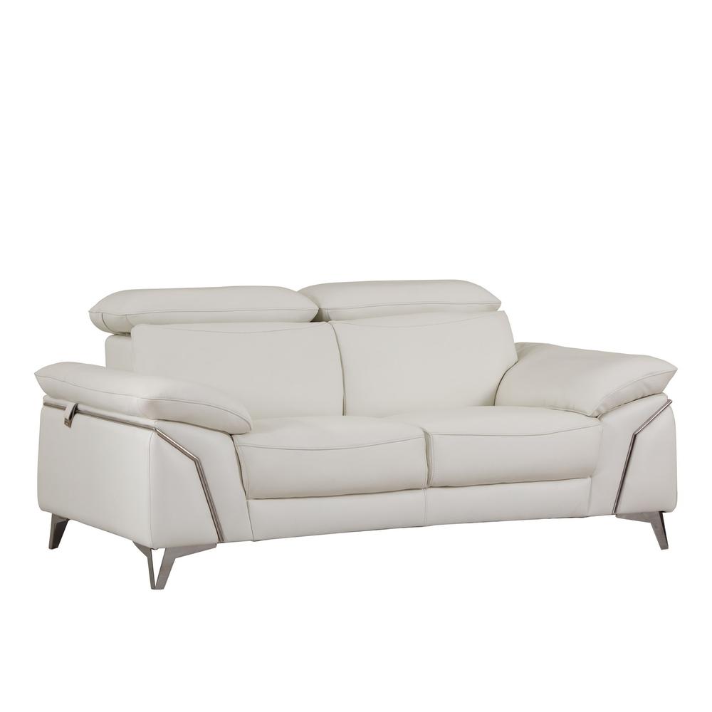 31" Fashionable White Leather Loveseat - 329687. Picture 1