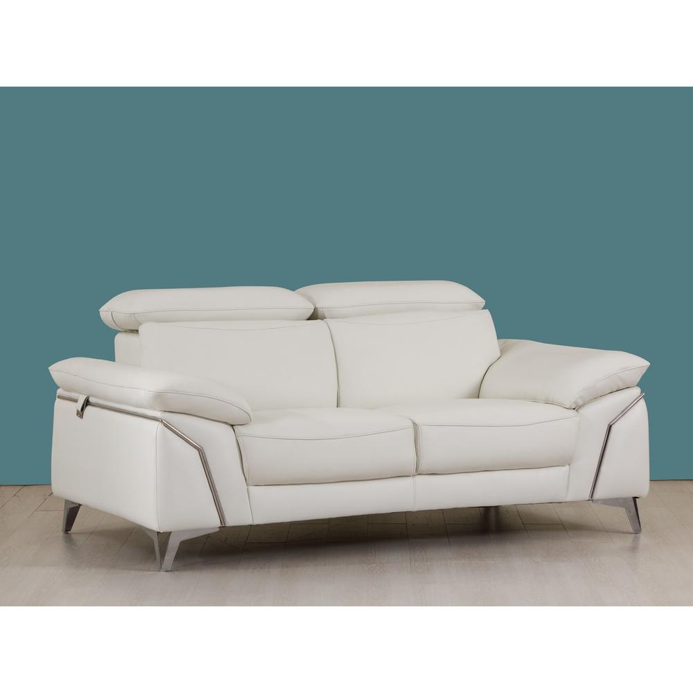 31" Fashionable White Leather Loveseat - 329687. Picture 2