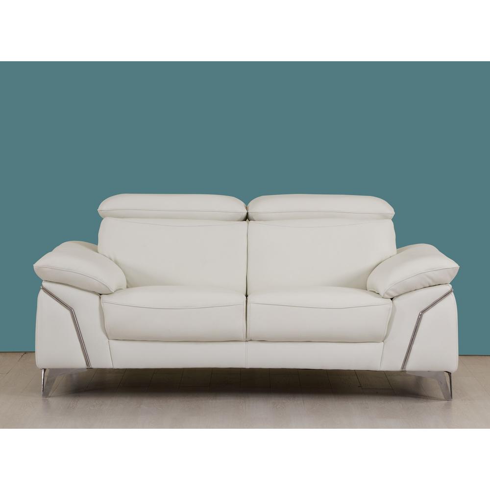 31" Fashionable White Leather Loveseat - 329687. Picture 3