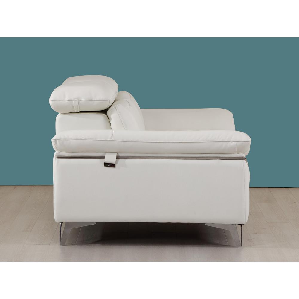31" Fashionable White Leather Loveseat - 329687. Picture 4