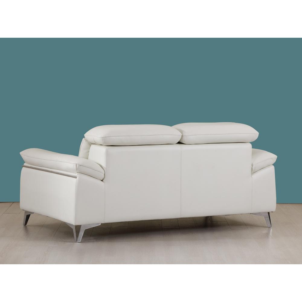 31" Fashionable White Leather Loveseat - 329687. Picture 5