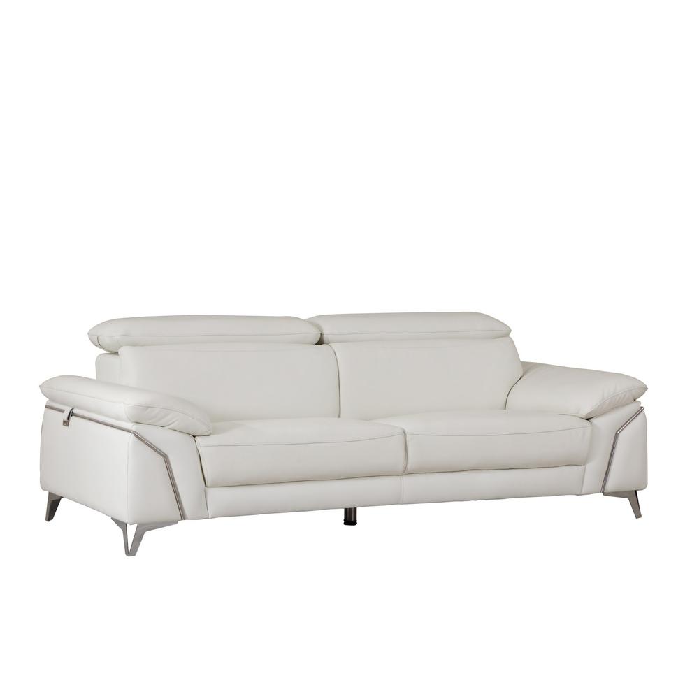 31" Fashionable White Leather Sofa - 329688. Picture 1