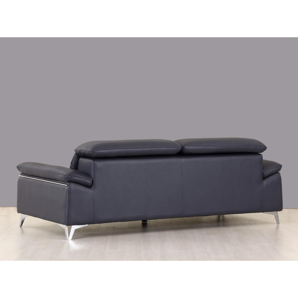 31" Fashionable Navy Leather Sofa - 329692. Picture 4