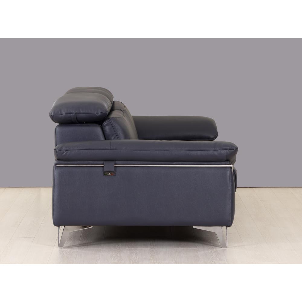 31" Fashionable Navy Leather Sofa - 329692. Picture 6